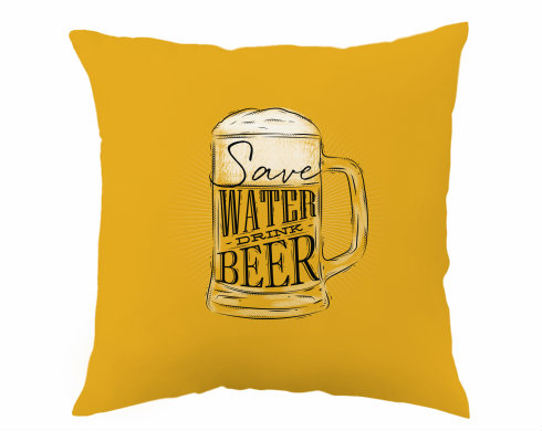 Polštář Save water drink beer