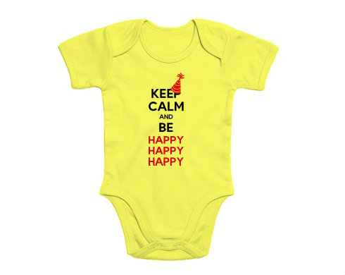 Dětské body krátký rukáv premium Keep calm and be happy