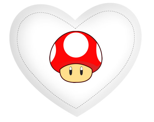 Polštář Srdce Mario Mushroom