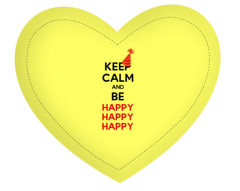 Polštář Srdce Keep calm and be happy