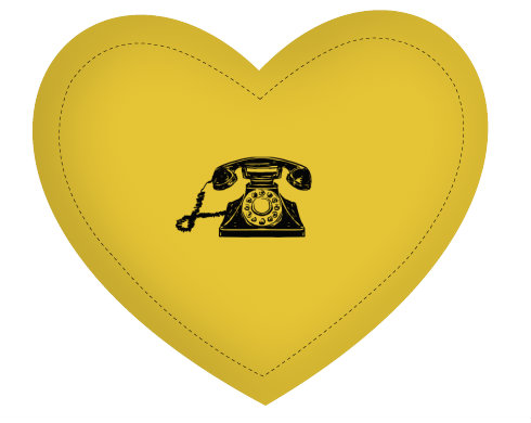 Polštář Srdce Starý telefon