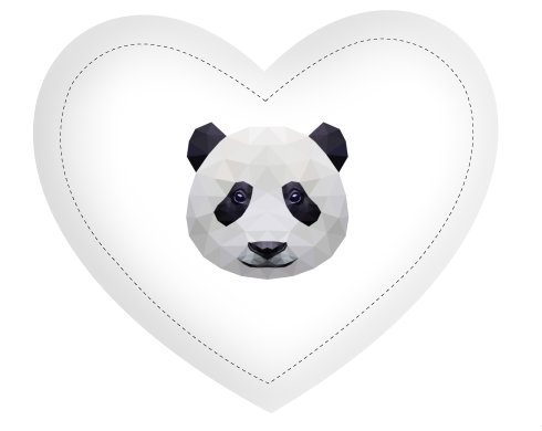 Polštář Srdce Panda