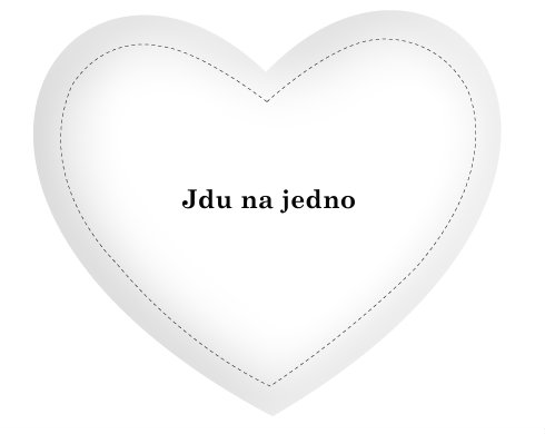 Polštář Srdce Jdu na jedno