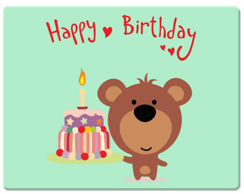 Podložka pod myš Happy Birthday Bear