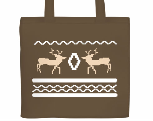 Vzor s jelenem Plátěná nákupní taška - Bílá