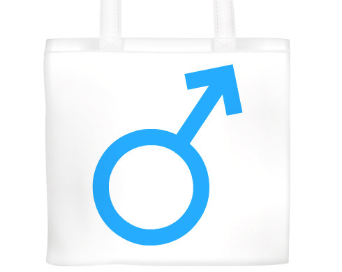 Muž pohlaví symbol Plátěná nákupní taška - Bílá