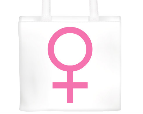 Žena pohlaví symbol Plátěná nákupní taška - Bílá