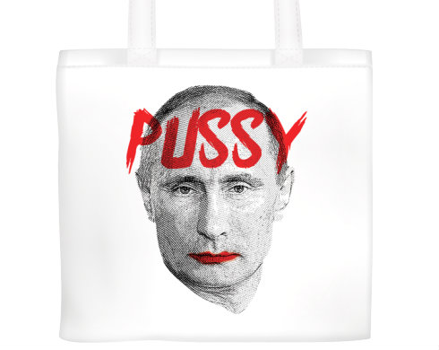 Pussy Putin Plátěná nákupní taška - Bílá