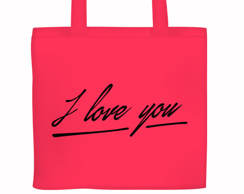 I love you Plátěná nákupní taška - Bílá