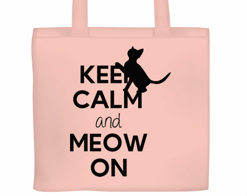 Keep calm and meow on Plátěná nákupní taška - Bílá
