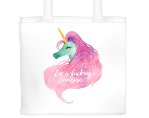 I′m a fucking unicorn Plátěná nákupní taška - Bílá