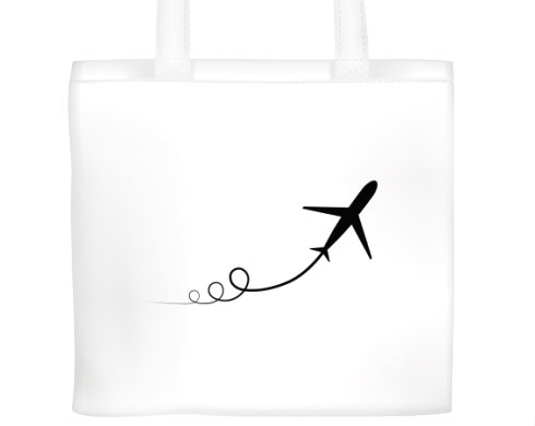 Letadlo Plátěná nákupní taška - Bílá