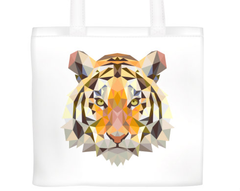 Tygr Plátěná nákupní taška - Bílá
