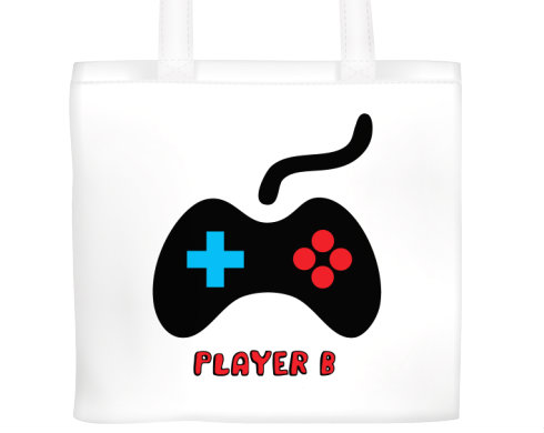 Player B Plátěná nákupní taška - Bílá
