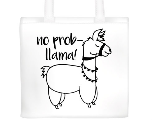 No prob llama Plátěná nákupní taška - Bílá