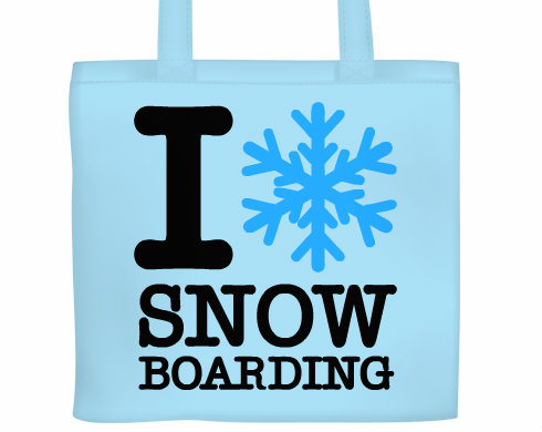 I love snowboarding Plátěná nákupní taška - Bílá
