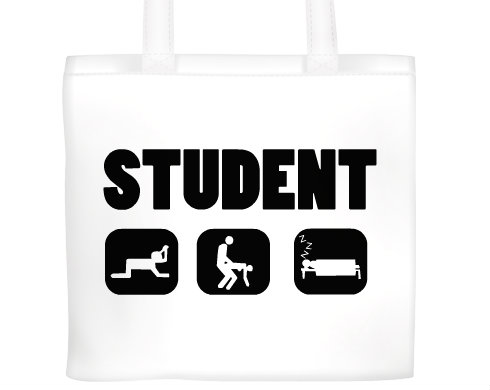 Student Plátěná nákupní taška - Bílá