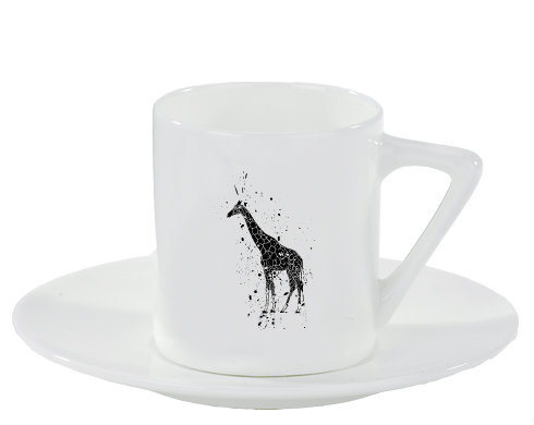 Žirafa Espresso hrnek s podšálkem 100ml - Bílá