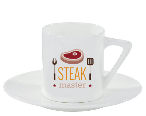 Steak master Espresso hrnek s podšálkem 100ml - Bílá
