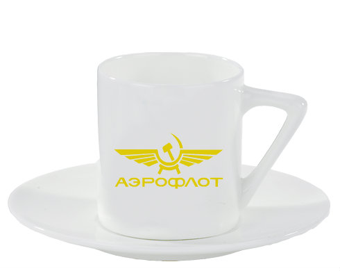 Aeroflot Espresso hrnek s podšálkem 100ml - Bílá