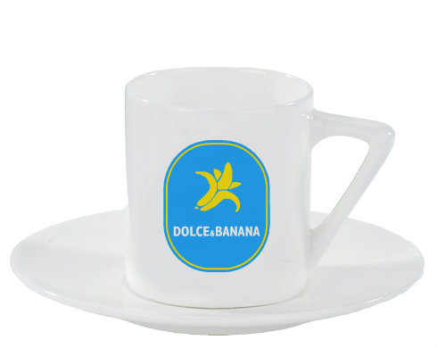 Dolce & Banana Espresso hrnek s podšálkem 100ml - Bílá
