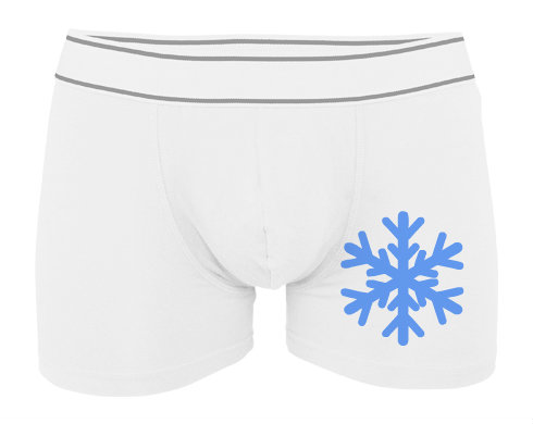 Sněhová vločka Pánské boxerky Contrast - Bílá