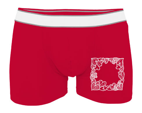 Srdíčkový rámeček Pánské boxerky Contrast - Bílá