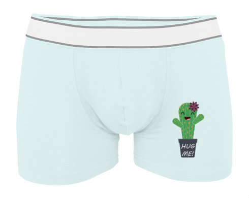 Kaktus Pánské boxerky Contrast - Bílá