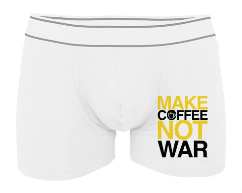 MAKE COFFEE Pánské boxerky Contrast - Bílá