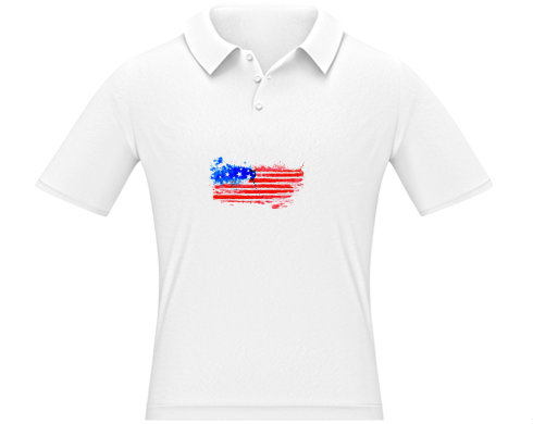 USA water flag Pánská polokošile - Bílá