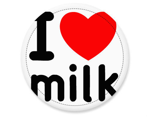 I Love milk Placka - Bílá