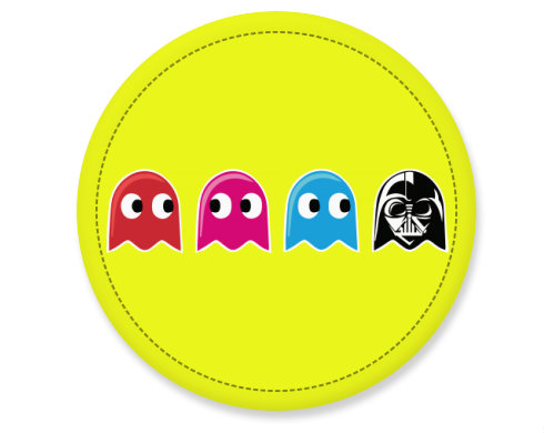 Pacman Star Wars Placka - Bílá