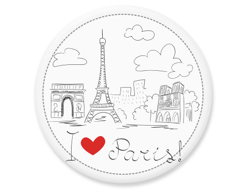 I Love Paris Placka - Bílá