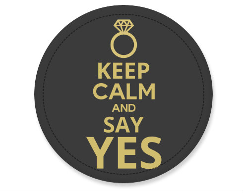 Keep calm and say YES Placka - Bílá