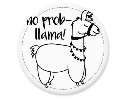 No prob llama Placka - Bílá