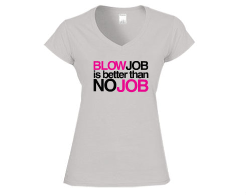 Blowjob is better ... Dámské tričko V-výstřih - Bílá