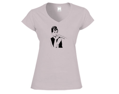 Audrey Hepburn Dámské tričko V-výstřih - Bílá