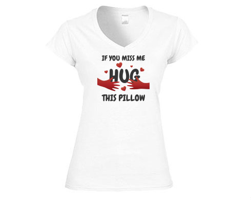 Hug this pillow Dámské tričko V-výstřih - Bílá