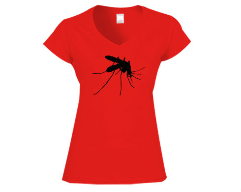 Komár Dámské tričko V-výstřih - Bílá