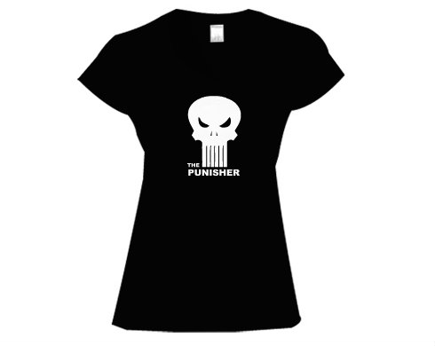 The Punisher Dámské tričko V-výstřih - Bílá