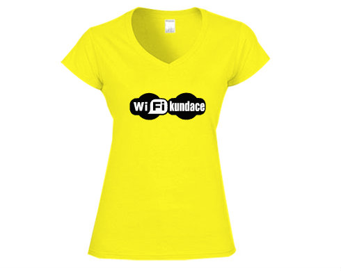 WiFikundace Dámské tričko V-výstřih - Bílá