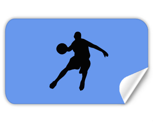 Basketbal Samolepky obdelník - Bílá