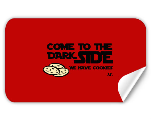 Come to dark side Samolepky obdelník - Bílá