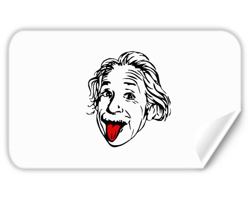 Einstein Samolepky obdelník - Bílá