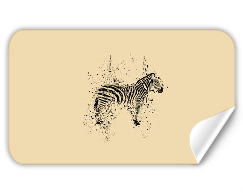 Zebra Samolepky obdelník - Bílá