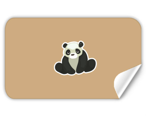 Panda Samolepky obdelník - Bílá