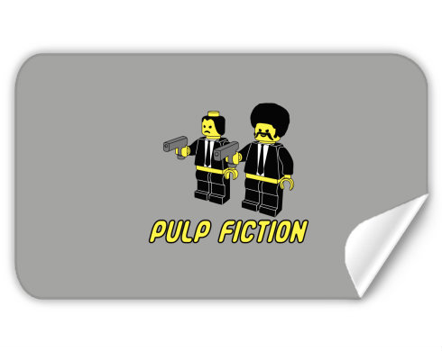 Pulp Fiction Lego Samolepky obdelník - Bílá