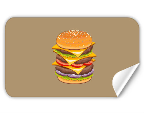 Hamburger Samolepky obdelník - Bílá