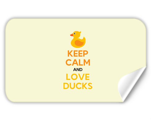 Keep calm and love ducks Samolepky obdelník - Bílá