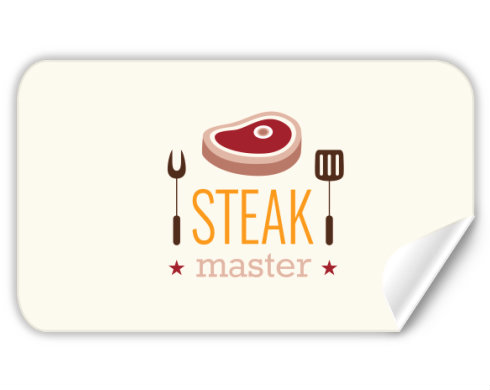 Steak master Samolepky obdelník - Bílá